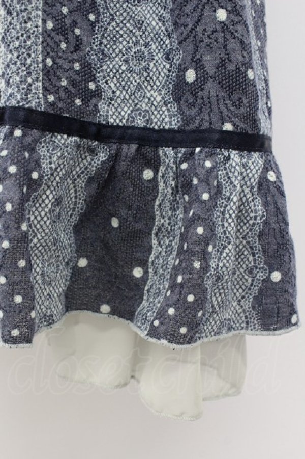 画像4: axes femme / ドットＸレース柄チュニック M コン T-26-03-17-030-AX-OP-SA-ZT (4)