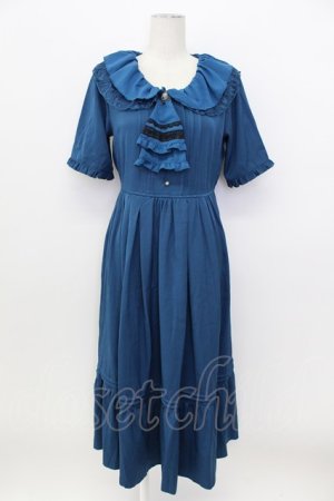 画像: axes femme / ジャボブローチ付ワンピース  ブルー T-26-03-17-033-AX-OP-SA-ZT