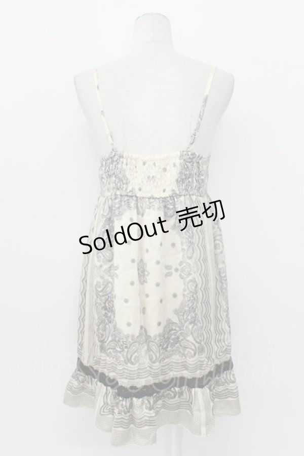 画像2: axes femme / ニットレースペイズリープリントチュニック  アイボリーＸ黒 T-26-03-17-035-AX-OP-SA-ZT (2)