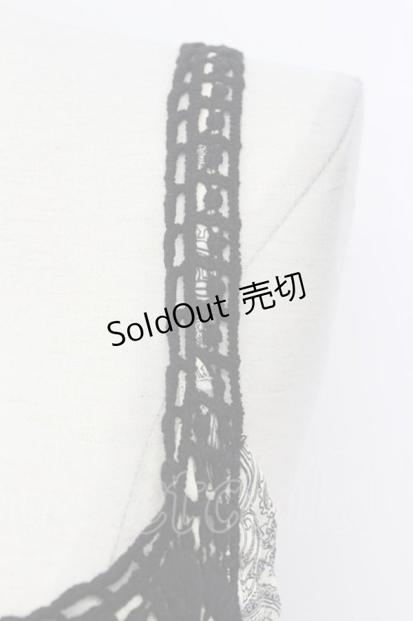 画像3: axes femme / ニットレースペイズリープリントチュニック  アイボリーＸ黒 T-26-03-17-035-AX-OP-SA-ZT (3)