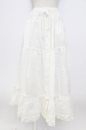 画像: PINK HOUSE / ピンタックフリルスカート  白 T-26-03-17-039-LO-SK-SA-ZT