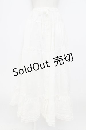 画像: PINK HOUSE / ピンタックフリルスカート  白 T-26-03-17-039-LO-SK-SA-ZT