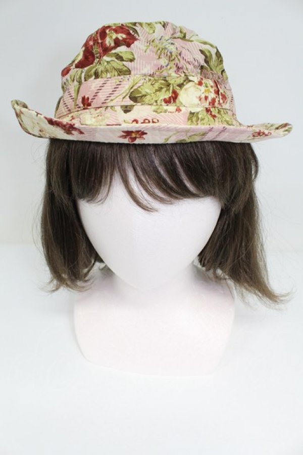画像4: INGEBORG / 花&チェック帽子  ピンク T-26-03-17-044-LO-AC-SA-ZT (4)