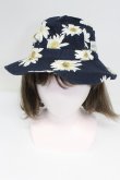 画像4: INGEBORG / マーガレット柄帽子  ネイビー T-26-03-17-045-LO-AC-SA-ZT (4)