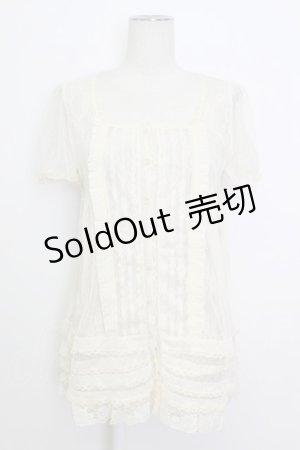 画像: axes femme / 総レース半袖ブラウス M キナリ T-26-03-17-007-AX-BL-SA-ZT