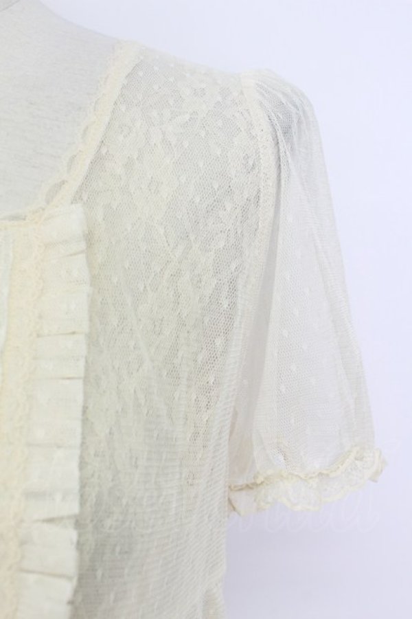 画像3: axes femme / 総レース半袖ブラウス M キナリ T-26-03-17-007-AX-BL-SA-ZT (3)