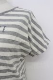 画像3: PINK HOUSE / ロゴボーダー半袖カットソー  グレーＸ白 T-26-03-17-009-LO-TO-SA-ZT (3)