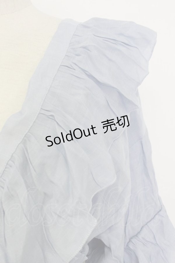 画像3: axes femme / ボリュームフリルカーデ M サックス T-26-03-17-012-AX-TO-SA-ZT (3)