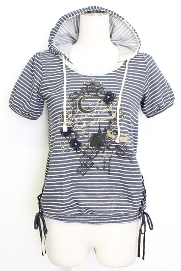 画像1: axes femme / キャッスルフレームカットソー M ネイビー T-26-03-17-015-AX-TO-SA-ZT (1)