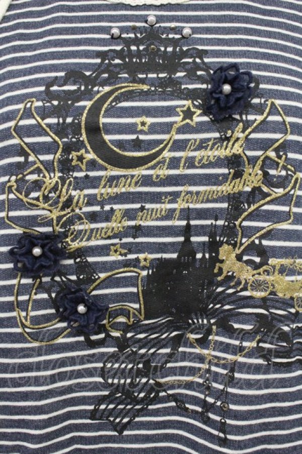 画像4: axes femme / キャッスルフレームカットソー M ネイビー T-26-03-17-015-AX-TO-SA-ZT (4)