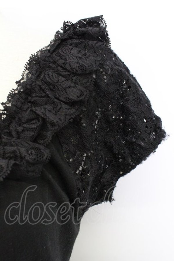 画像3: MR corset / レース切り替えカットソー  黒 T-26-03-17-017-PU-TO-SA-ZT (3)