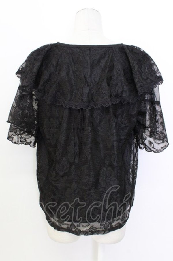 画像2: axes femme / 総レースケープトップス  ブラック T-26-03-17-019-AX-TO-SA-ZT (2)