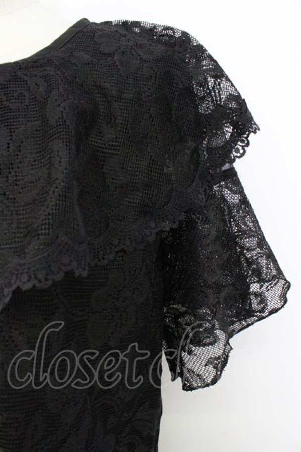 画像3: axes femme / 総レースケープトップス  ブラック T-26-03-17-019-AX-TO-SA-ZT (3)