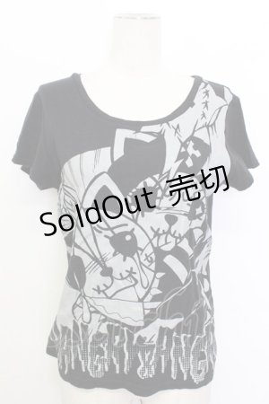画像: HANGRY&ANGRY / HANGRY&ANGRY半袖カットソー  黒Ｘグレー T-26-03-17-020-HN-TO-SA-ZT