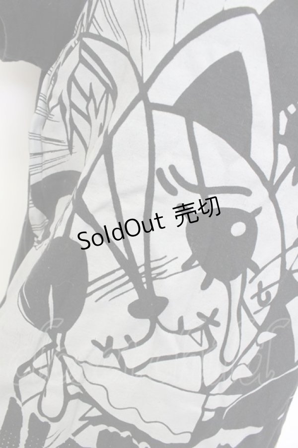 画像4: HANGRY&ANGRY / HANGRY&ANGRY半袖カットソー  黒Ｘグレー T-26-03-17-020-HN-TO-SA-ZT (4)