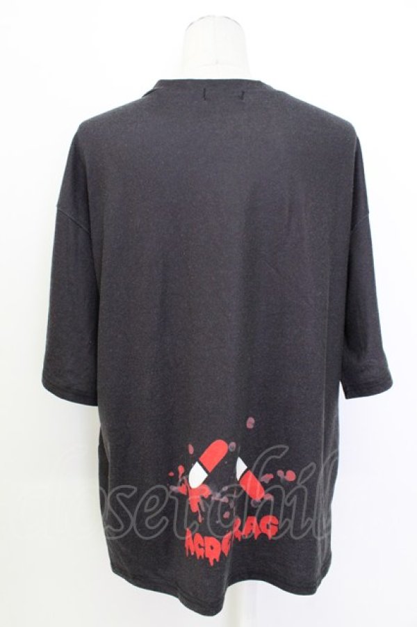 画像2: ACDC RAG / うさぎくまぬいぐるみTシャツ  黒Ｘ白Ｘ赤 T-26-03-17-022-PU-TO-SA-ZT (2)