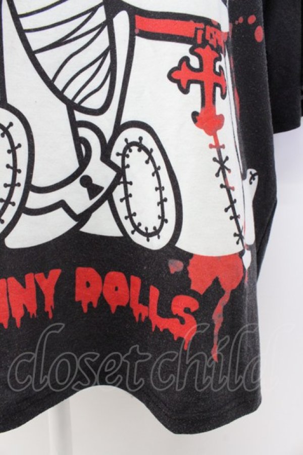 画像4: ACDC RAG / うさぎくまぬいぐるみTシャツ  黒Ｘ白Ｘ赤 T-26-03-17-022-PU-TO-SA-ZT (4)