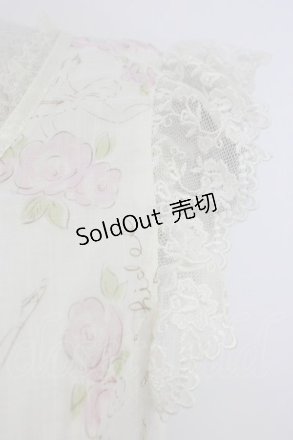 画像4: Emily Temple cute / バレリーナローズノースリーブワンピース  白ＸピンクＸ青 T-26-03-21-025-ET-OP-SA-ZT (4)