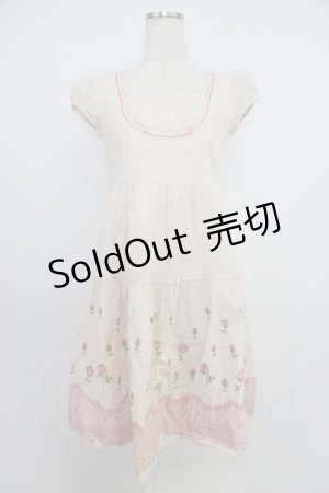 画像: Emily Temple cute / ローズレースプリント半袖ワンピース  ピンク T-26-03-21-026-ET-OP-SA-ZT