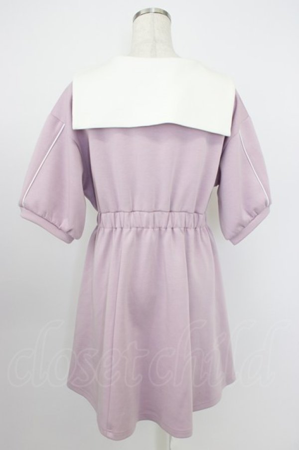 画像2: axes femme POETIQUE / セーラーカラーカットワンピース M ピンク T-26-03-21-027-AX-OP-SA-ZT (2)