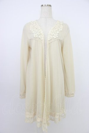 画像: axes femme / バックレースロングカーディガン M アイボリー T-26-03-21-028-AX-TO-SA-ZT