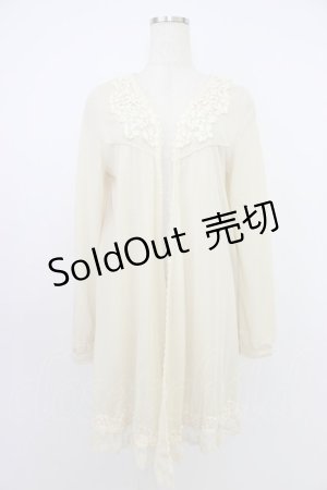 画像: axes femme / バックレースロングカーディガン M アイボリー T-26-03-21-028-AX-TO-SA-ZT