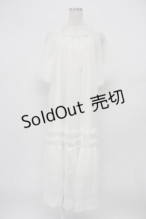 画像: axes femme / フレアスリーブチュールワンピース  ホワイト T-26-03-21-030-AX-OP-SA-ZT