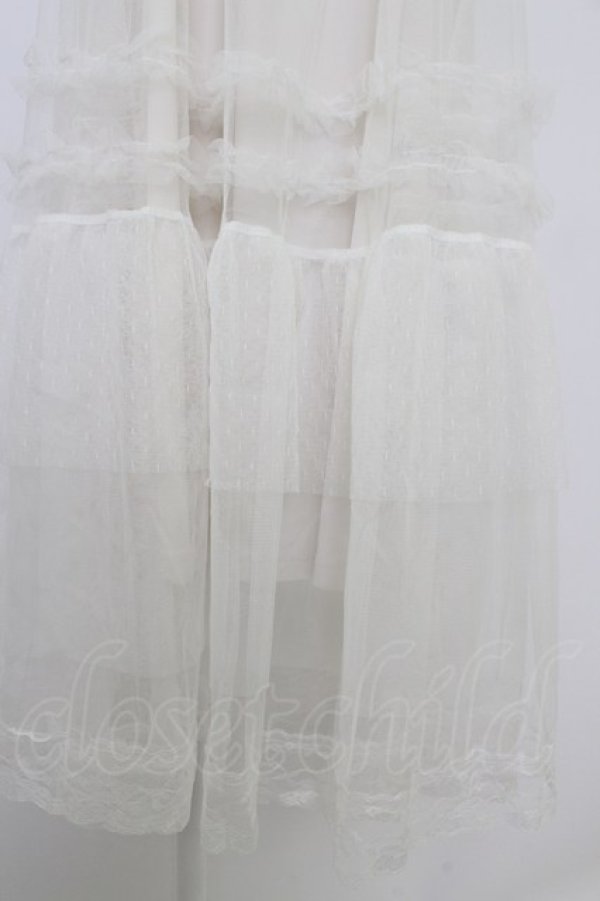 画像4: axes femme / フレアスリーブチュールワンピース  ホワイト T-26-03-21-030-AX-OP-SA-ZT (4)