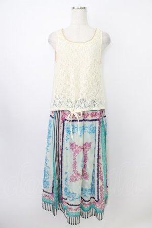 画像: axes femme / 重ね着風ノースリーブワンピース M アイボリー× T-26-03-21-032-AX-OP-SA-ZT