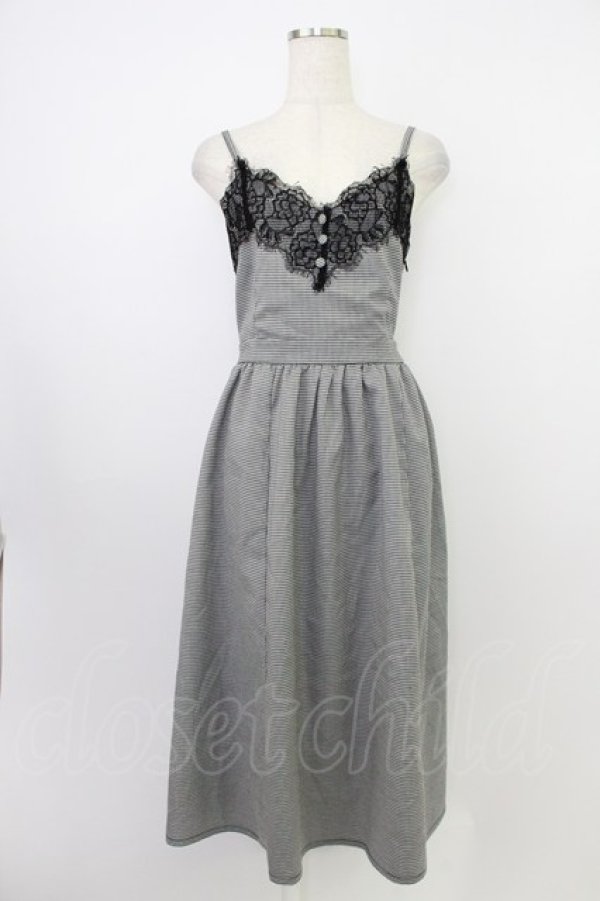 画像1: axes femme / チェック柄キャミワンピース M ブラック T-26-03-21-034-AX-OP-SA-ZT (1)