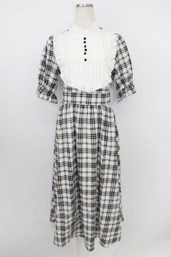 画像1: m petit by misako / ワンピース S 黒Ｘ白チェック半袖 T-26-03-21-035-0-OP-SA-ZT (1)
