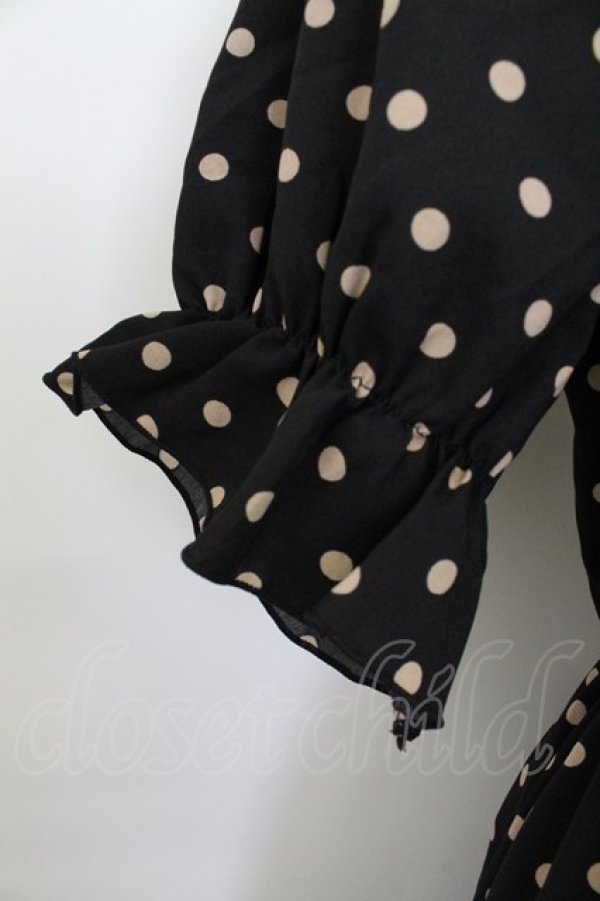 画像3: m petit by misako / 梨地水玉半袖ワンピース S 黒 T-26-03-21-040-LO-OP-SA-ZT (3)