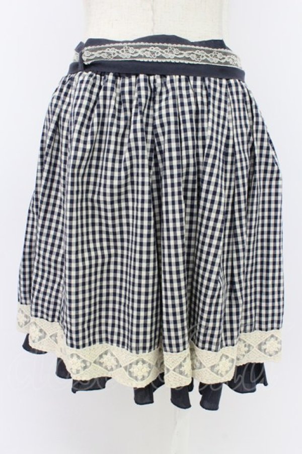 画像2: axes femme / ギンガムチェックスカート M ネイビー T-26-03-21-041-AX-SK-SA-ZT (2)