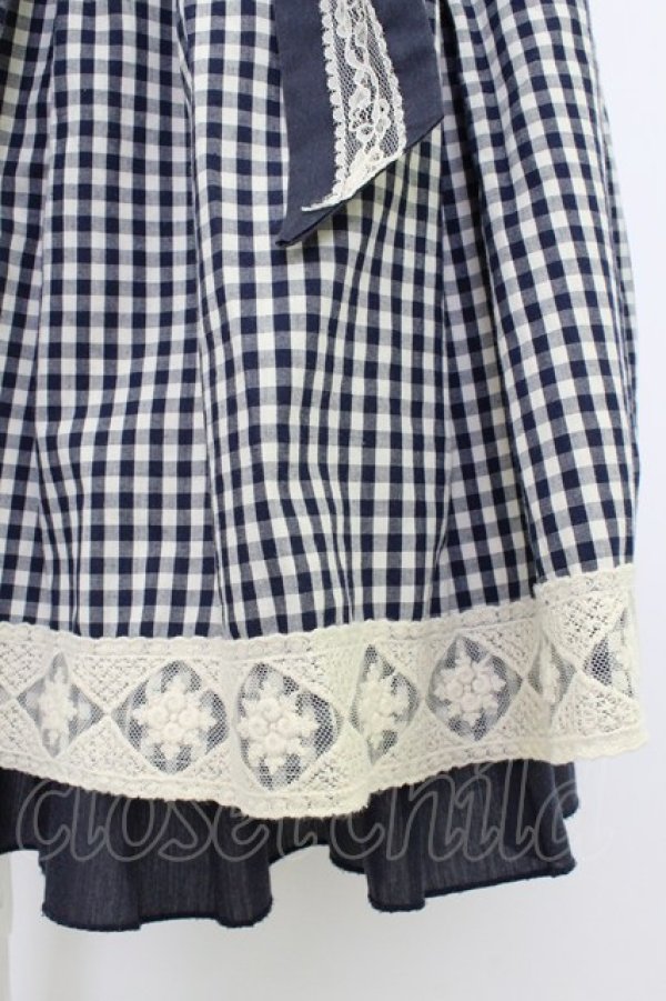 画像3: axes femme / ギンガムチェックスカート M ネイビー T-26-03-21-041-AX-SK-SA-ZT (3)