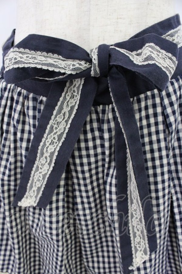 画像4: axes femme / ギンガムチェックスカート M ネイビー T-26-03-21-041-AX-SK-SA-ZT (4)