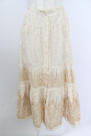 画像: PINK HOUSE / 小花&レース柄前開きスカート  ベージュ T-26-03-21-044-LO-SK-SA-ZT