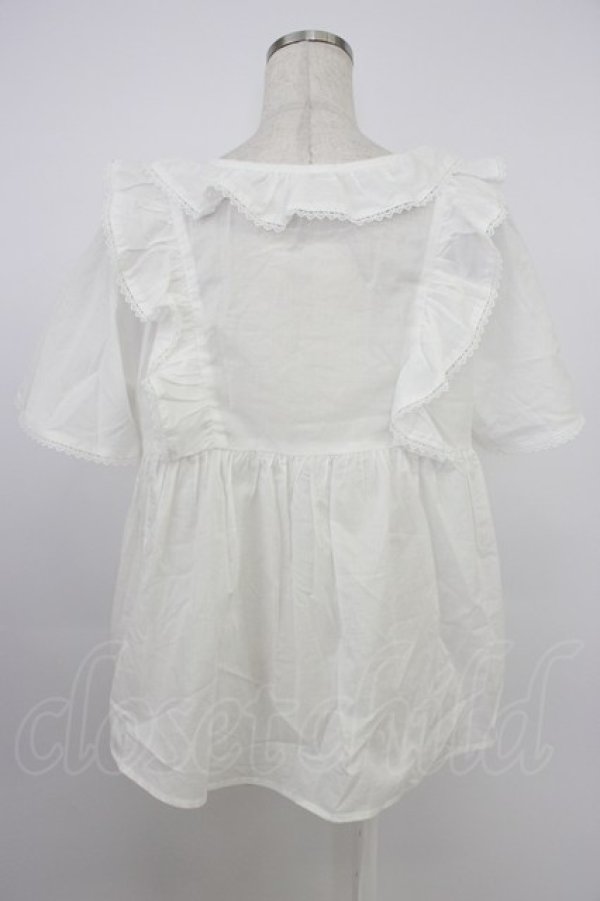 画像2: Chalmiere / ネグリジェブラウス M ホワイト T-26-03-21-001-0-BL-SA-ZT (2)