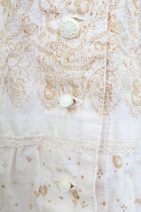 画像5: PINK HOUSE / 小花&レース柄前開きスカート  ベージュ T-26-03-21-044-LO-SK-SA-ZT (5)