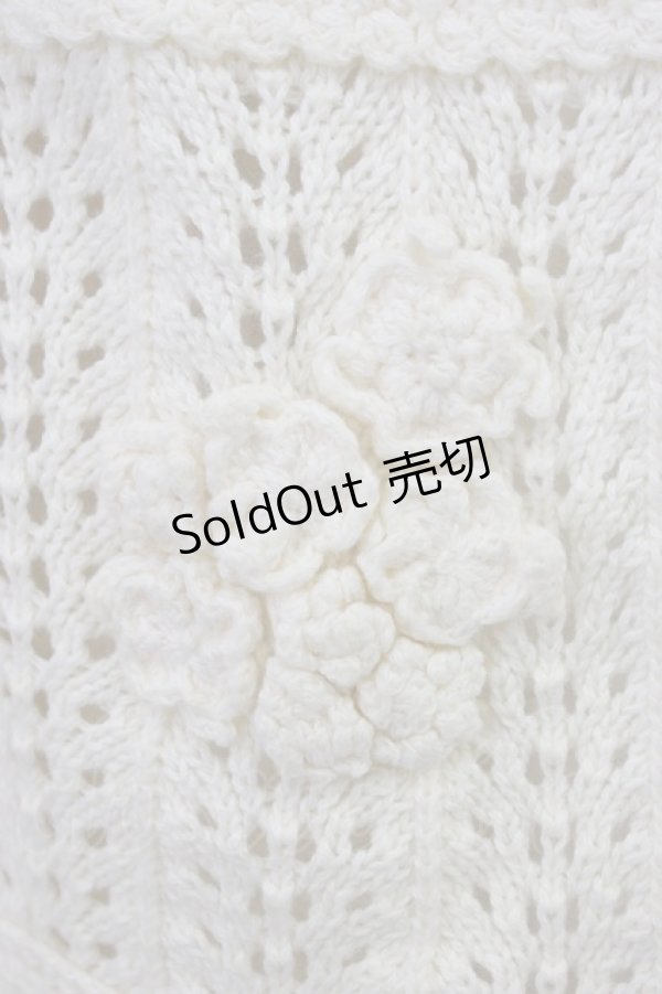 画像3: PINK HOUSE / カメリアモチーフパッチワークニットフードベスト  アイボリー T-26-03-21-005-LO-TO-SA-ZT (3)