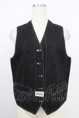 画像: PINK HOUSE / デニムベスト  ブラック T-26-03-21-010-LO-TO-SA-ZT
