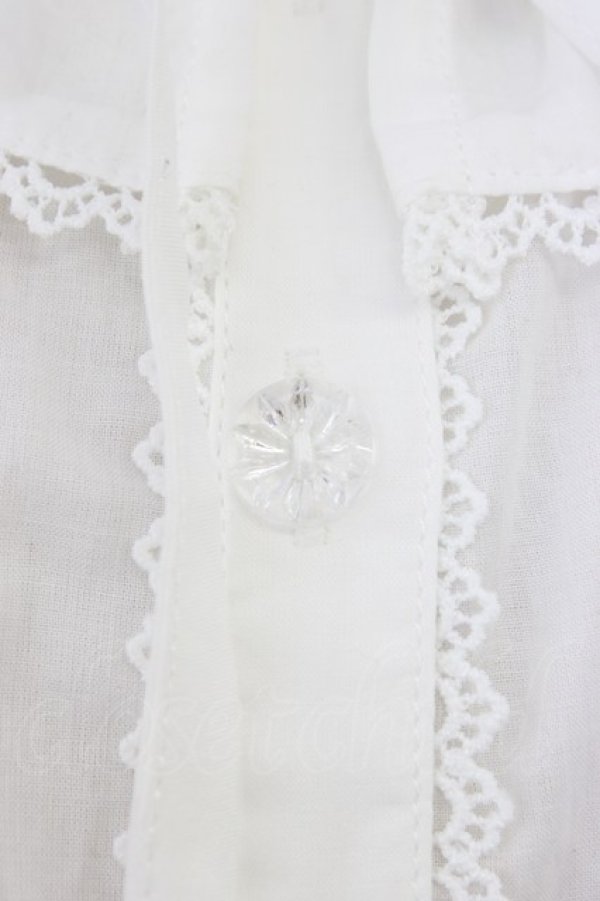 画像5: Chalmiere / ネグリジェブラウス M ホワイト T-26-03-21-001-0-BL-SA-ZT (5)