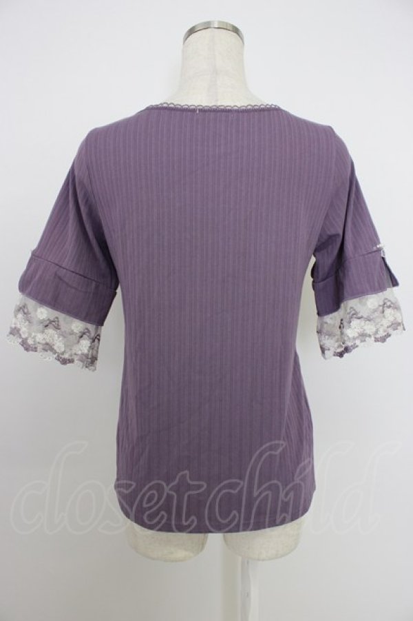画像2: axes femme / カラーチュールレースプルオーバー  パープル T-26-03-21-013-AX-TO-SA-ZT (2)