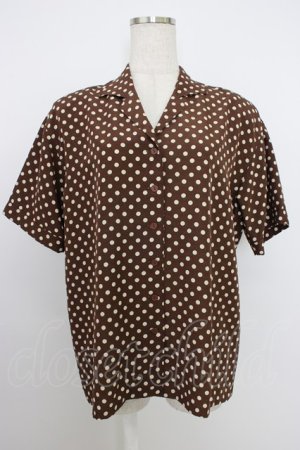 画像: PINK HOUSE / ドット柄半袖開襟ブラウス  ブラウン T-26-03-21-014-LO-BL-SA-ZT