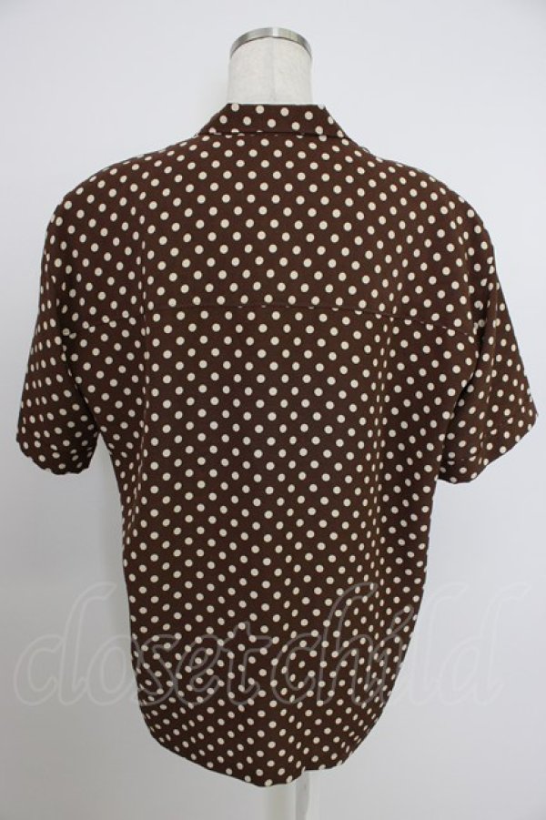 画像2: PINK HOUSE / ドット柄半袖開襟ブラウス  ブラウン T-26-03-21-014-LO-BL-SA-ZT (2)