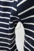 画像3: axes femme / 刺繍入りボーダーリブプルオーバー  ネイビー T-26-03-21-017-AX-TS-SA-ZT (3)