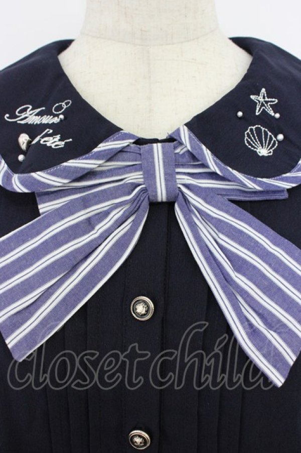 画像3: axes femme POETIQUE / パイピングデザインブラウス M コン T-26-03-21-018-AX-BL-SA-ZT (3)