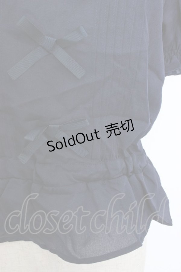 画像4: axes femme POETIQUE / リボンピンタックデザインブラウス M コン T-26-03-21-019-AX-BL-SA-ZT (4)