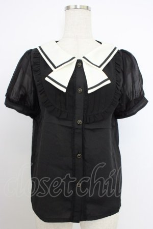 画像: axes femme POETIQUE / セーラーデザインブラウス M ブラック T-26-03-21-020-AX-BL-SA-ZT