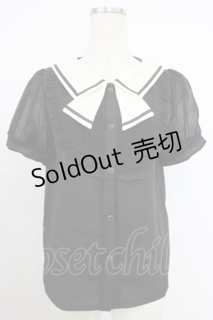 画像: axes femme POETIQUE / セーラーデザインブラウス M ブラック T-26-03-21-020-AX-BL-SA-ZH