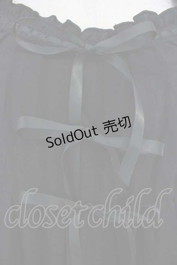 画像3: axes femme / はしごレースリボン半袖チュニック  黒 T-26-03-21-022-AX-TO-SA-ZT (3)